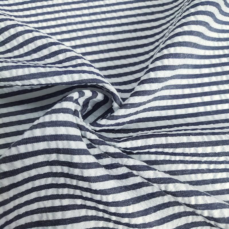 Thin Seersucker Plaid Fabrics By Meters for Summer Clothes Dress T-shirts Shirt Sewing Strip Needlework Soft Cloth Red Pink Blue