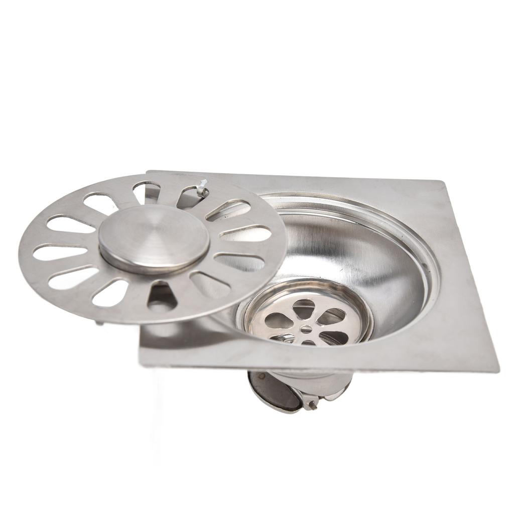 Shower Floor Drain Dual Purpose Stainless Steel Bathroom Floor Drain for Garage Basement Toilet