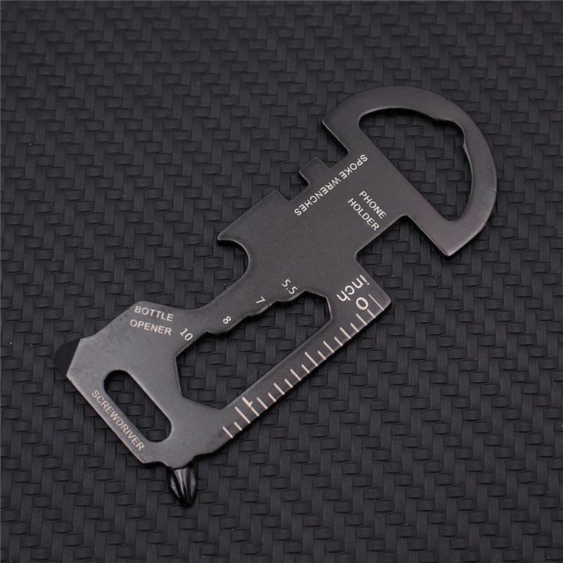Nyckelring med kapsylöppnare Universal Multifunktionell Kapsylöppnare Sexkantigt Hänge Stål Nyckelformad Utomhus Kortverktyg
