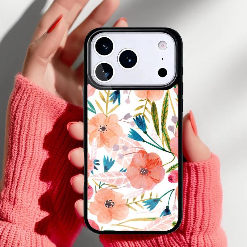 Tropical Flowers Phone Case for iPhone 17 Air 16e 15 14 13 Pro Max Back Cover for 12 11 Pro Coque