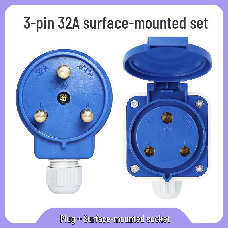 Explosion-Proof 3-Pin 5-Hole 380V Outdoor Horizontal Industrial Socket & Waterproof Plug