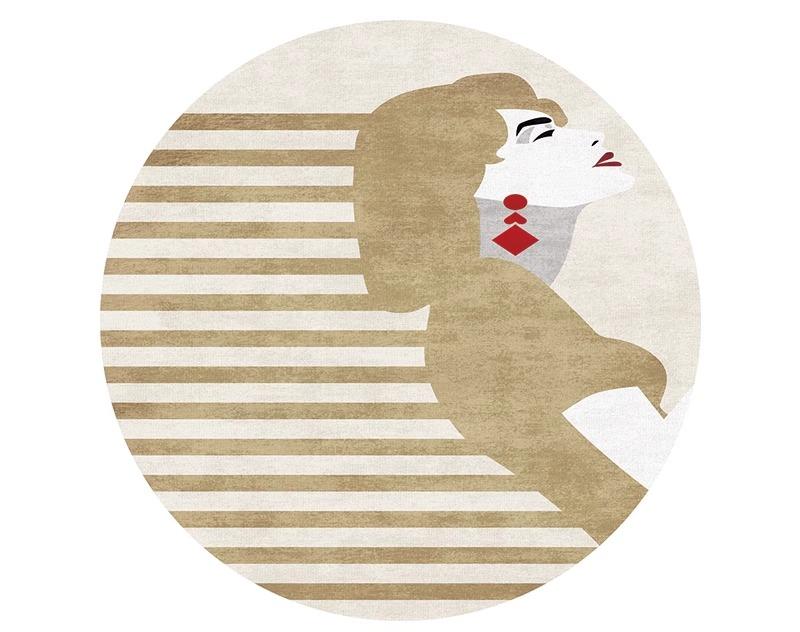 Nordic Style Bedroom Decor Round Carpet Abstract Carpets for Living Room Washable bedside Soft Floor Mat Cloakroom Anti-slip Rug