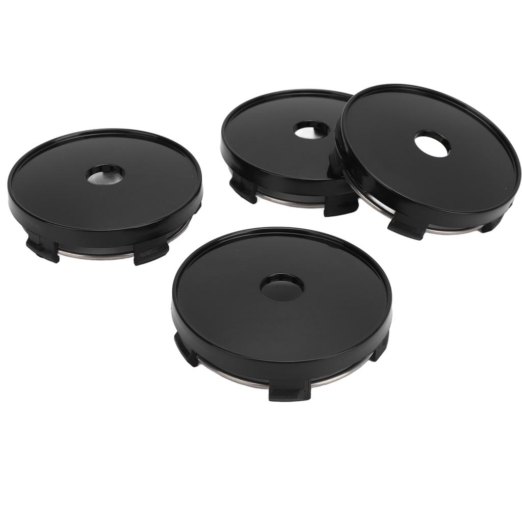 4PCS 60mm Wheel Center Cap With Hole Impact Resistant Stylish Look Universal Fit Rim Hub Center Cap for Cars Black