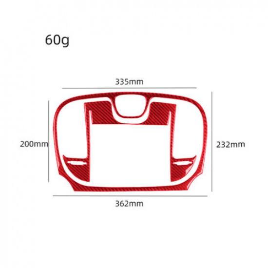 For 2015- Chrysler 300 Red Carbon Fiber Interior Central Console Cover Trim