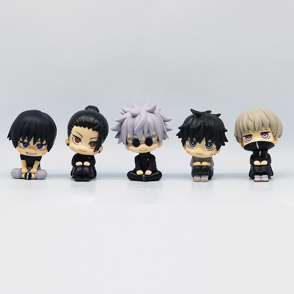 Nová sada 5 ks Jujutsu Kaisen Roztomilý Yuji Itadori Gojo Satoru Q Ver. PVC Akční figurky Anime Figurka Model Hračky Sběratelská Panenka Dárek