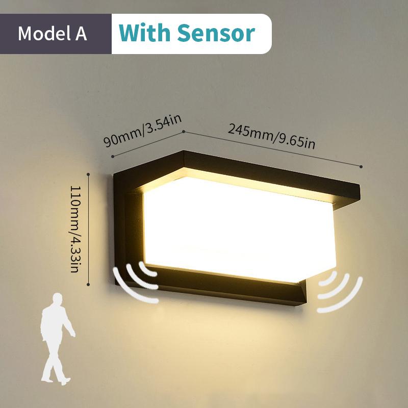 Led Light Motion Sensor Modern Outdoor Lighting AC85-265V Wall Mounted Lamp Garden Lights Background Outdoor Kitchen Staircase L