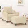 VidaXL Armchair with Footrest Cream 60 Cm Fabric, Sofa, Armchair, TV Armchair, Single Sofa, Seat, Recliner Sofa, 3201083