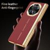 Leather Plated Frame  Hinged Tempered Glass Protective film Case For Honor Magic V5 V 5 Magic V3 All-inclusive Cover