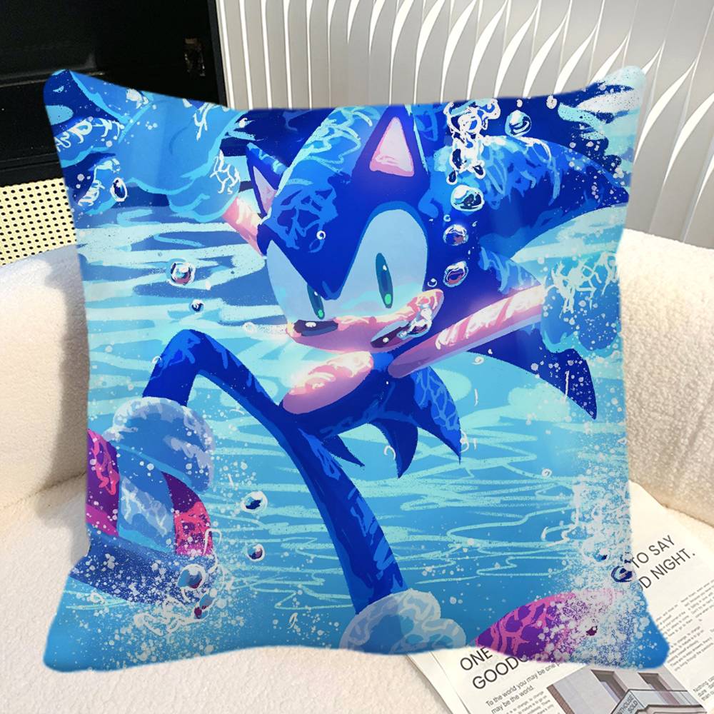 SSonic The HHedgehog Pillow Case Square Pillow Bedroom Sofa Leisure Comfort Cushion Car Home Decoration