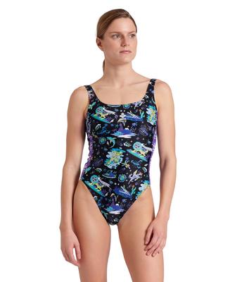 Arena Stroje Pływackie Women's U Back Fun Planet Black Multi 007065/550 S (36)
