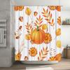 Autumn Leaves Pumpkin Sunflower Shower Curtain Waterproof Bathroom Decor