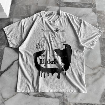 T-shirt Bianca Cotone Unisex Grafica Greatest Hits Bjork S-5XL
