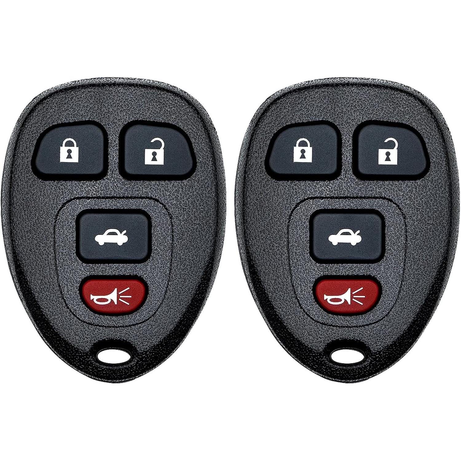 Key Fob for 06-10 Chevy Cobalt / 06-12 Malibu/ 07-09 G5 / 05-08 Grand Prix/ 05-09 Buick Lacrosse Car Keyless Remote, KOBGT04A, 4 Buttons, 2Pcs 2PCS