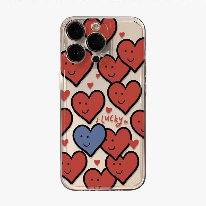 Simple Love Phone Case For iPhone 17 16 15 14 Plus 13 12 11 Pro MAX 17 Air 16E Screen Protector Casing Shockproof Phone Cover