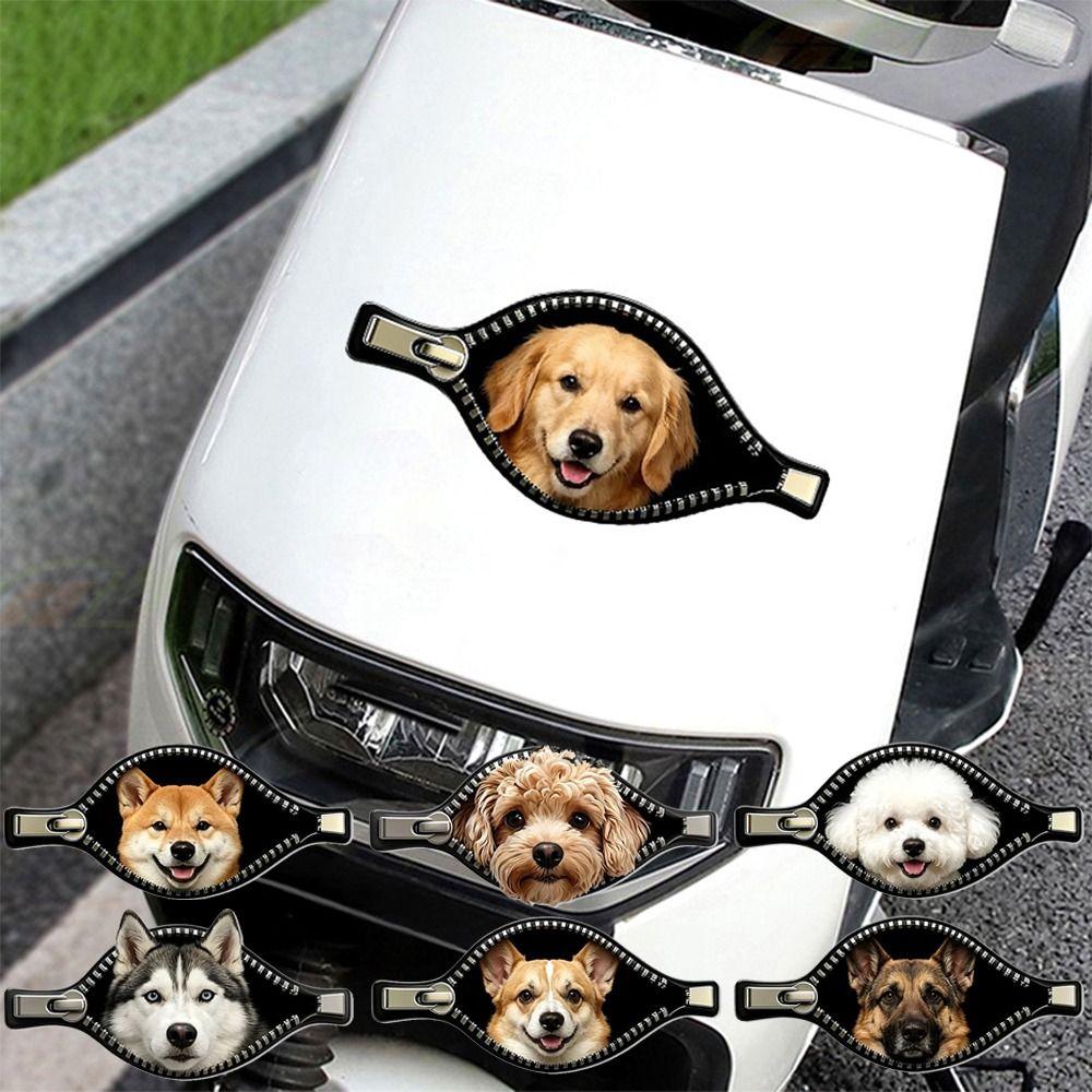 Adesivo Impermeabile per Auto da Cane Design Cerniera Decorazione Auto per Animali Adesivo per Auto da Cane Copri Graffi