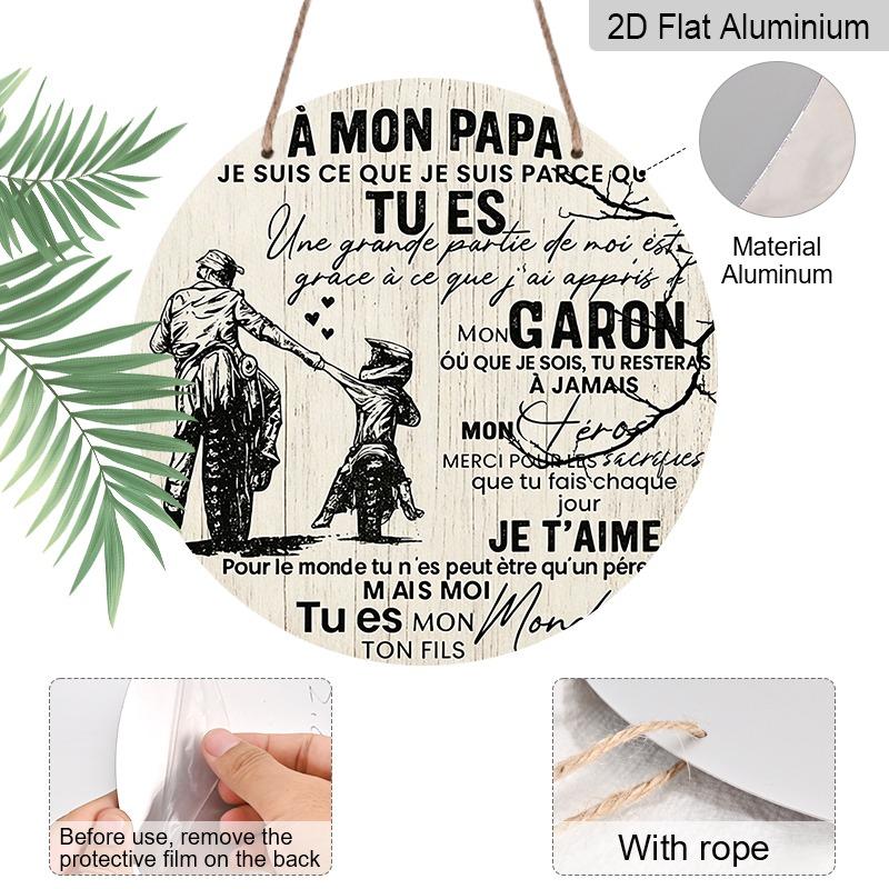 2D Flat Aluminum Father's Day-themed Ornaments In Various Sizes. Featuring A Silhouette of A Father and Son On A Motorcycle, These Make An Ideal