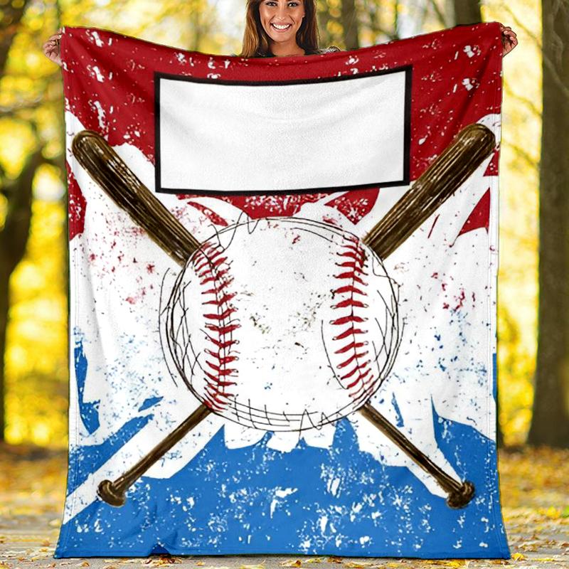 Baseball Theme Printed Blanket - Perfect for Couch, Bed, Travel & Outdoor Use | Machine Washable, Cozy & Durable.