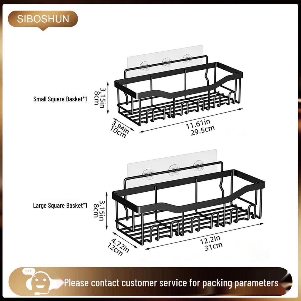 Punch-Free Wall-Mounted Bathroom Storage Rack and Organizer Shelf