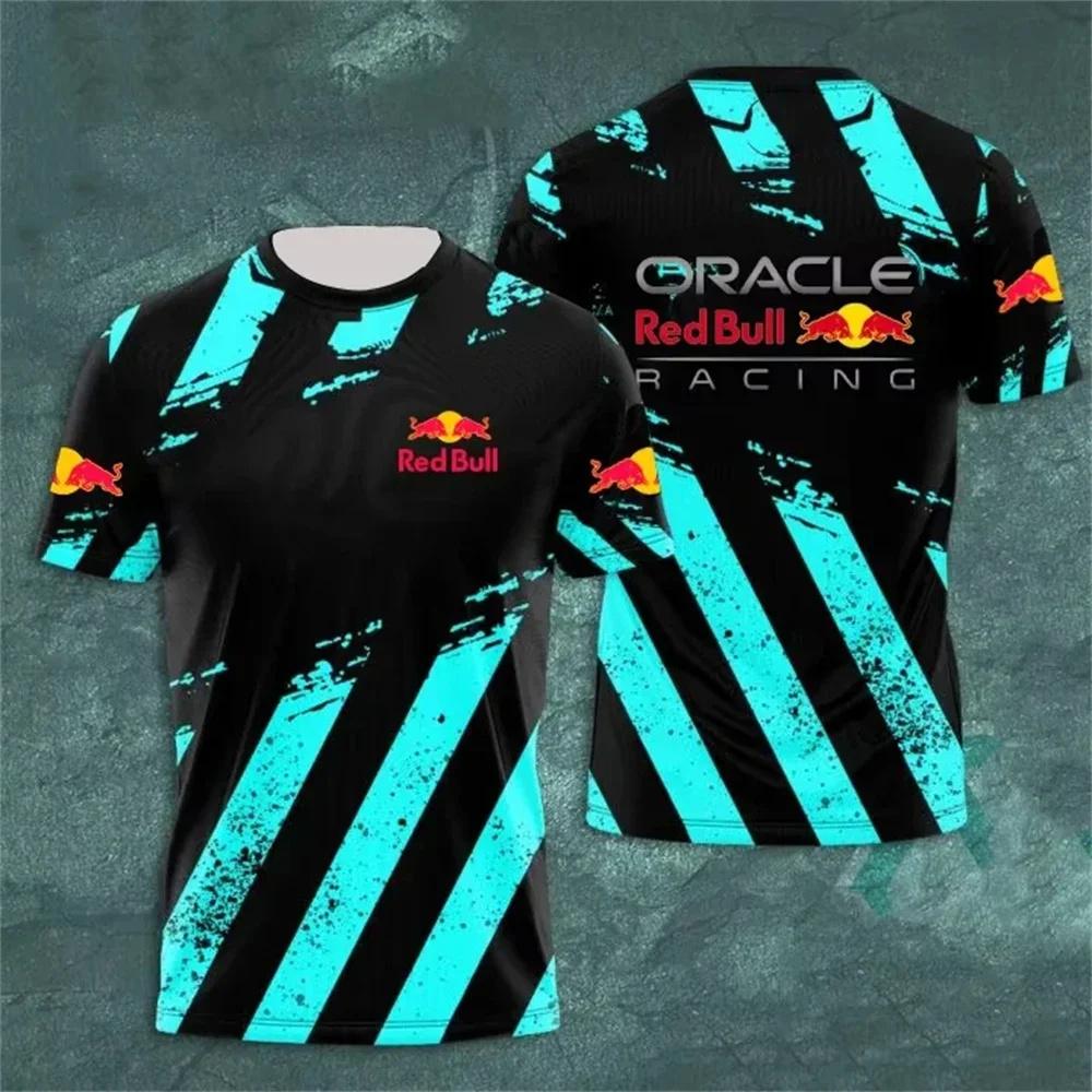 Red Bull Men's Summer T-shirt, Extreme Sports T-shirt, Red Bull 3D Printed Large Racing T-shirt, Red Bull Clothing