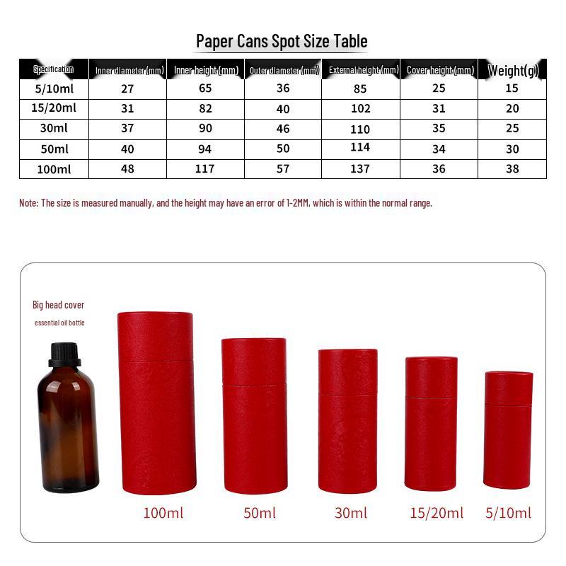 Kraft Paper Tube for Essential Oil Dropper Bottle - Round, Thickened Storage & Gift Box