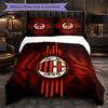 Set Biancheria da Letto AC Milan 3 Pezzi Morbido Set Copripiumino con Federe Set Decorazione Camera da Letto per la Casa
