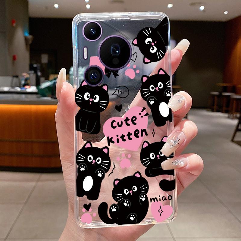 Phone Case For Huawei Pura 70 Pro Plus 70Pro+ 5G Simplicity Luxury Butterfly Flowers Transparent Casing Soft Silicone Back Cover