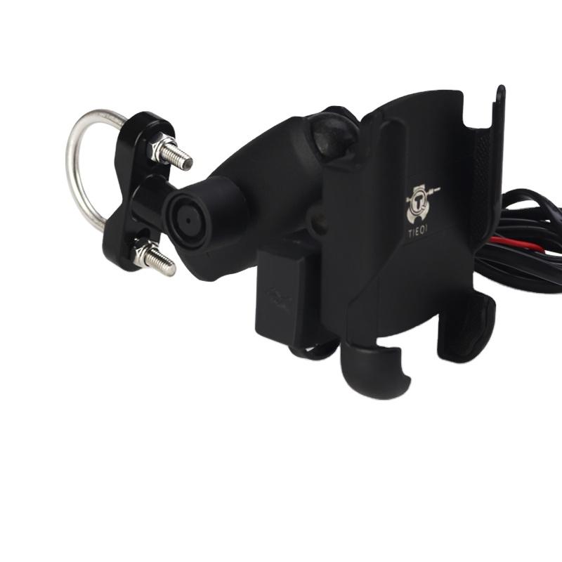 Aluminum Alloy Waterproof USB Charger Mobile Phone Holder Bike Cell Phone Mount Motorcycle Phone Charger Holder Aluminium alloy +ABS