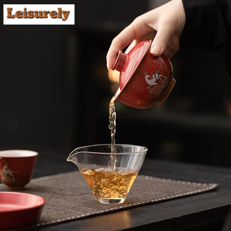 Nine Colored Deer Tea Set Complete Set Creative Tea Ceremony Set Household Tea Brewing Teapot And Tea Cup Set Tea Items Craft