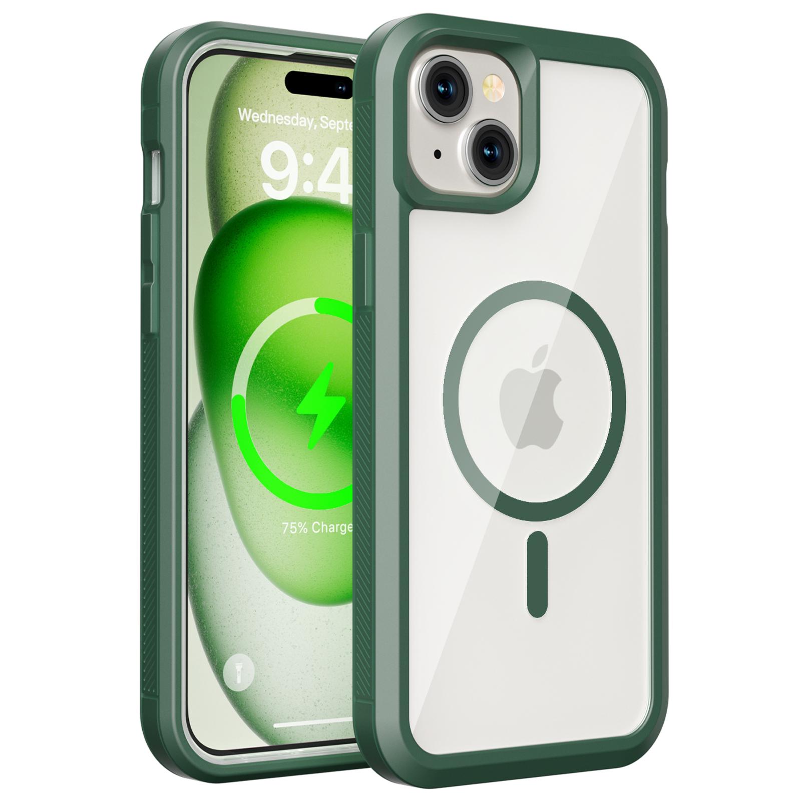 

Для iPhone 15 Магнітний чохол Напівпрозорий Знімний 2 в 1 ТПУ+ПК Ударостійкий Чохол для телефону Green