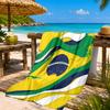 Brasilien Kunstwerk Gedrucktes Mikrofaser Strandtuch, Weich und Saugfähig, Schnelltrocknend, Ideal für Sommerreisen, Strand-Essentials, Schwimmbad