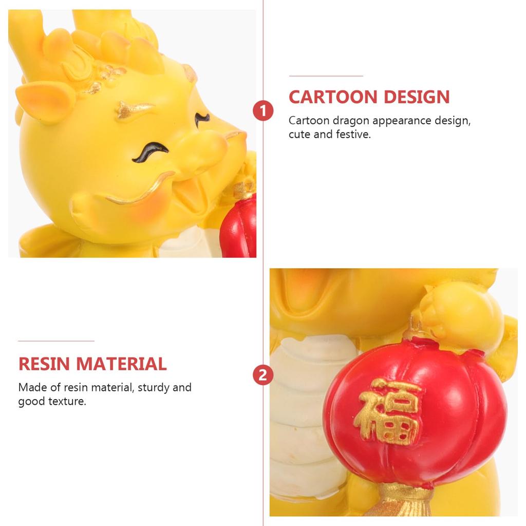 Dragon Zodiac Figurine Dragon Object 2024 Zodiac Sign Auspicious Statue Resin Miscellaneous Goods Gift New Gift Birthday Amulet Thank You New Year