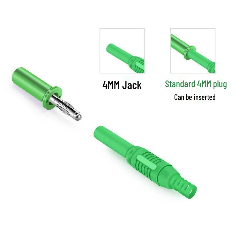 4mm Male to Female Banana Plug Test Extension Cord, Copper-Nickel Plated Connector, 32A Solderable Socket