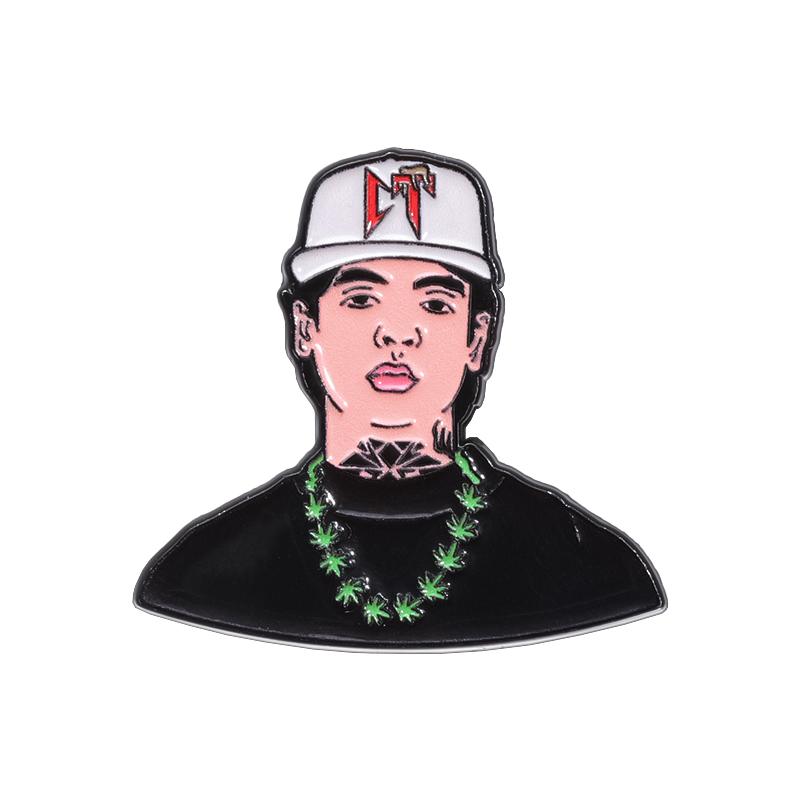 

Rapper Singer Punk Creative Mexican Baseball Cap Brooches Fashion Enamel Pins Golf Hat Pin Badge Accessories Gift for Friends