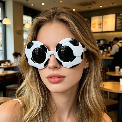 Football Party Glasses Decorative Lightweight Glasses Funny Eye-Catching Styling Party Supplies for Soccer Game