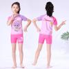 Korean Style Cartoon Girls' Quick-Dry Two-Piece Swimsuit for Kids
