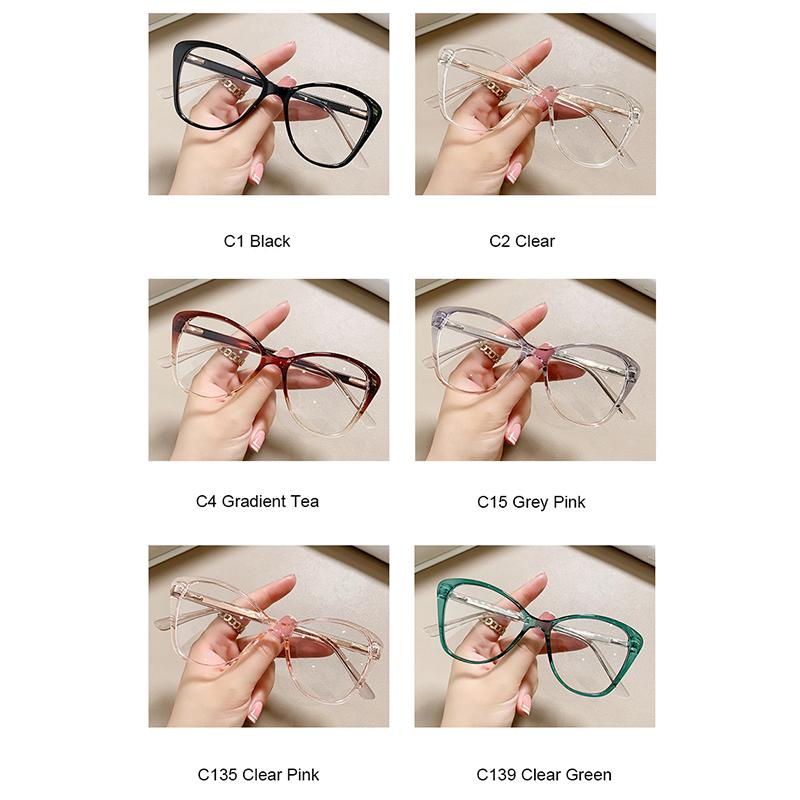 New Green Cat Eye Blue Light Blocking Glasses Frame TR90 Luxury Oversized Presbyopic Eyeglasses Popular Reading Glasses +2.25 +4