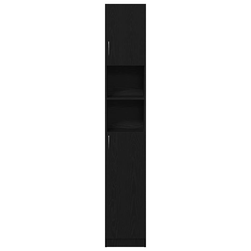 Bathroom Cabinet Black Oak Effect 32 x 25.5 x 190 cm Engineered Wood