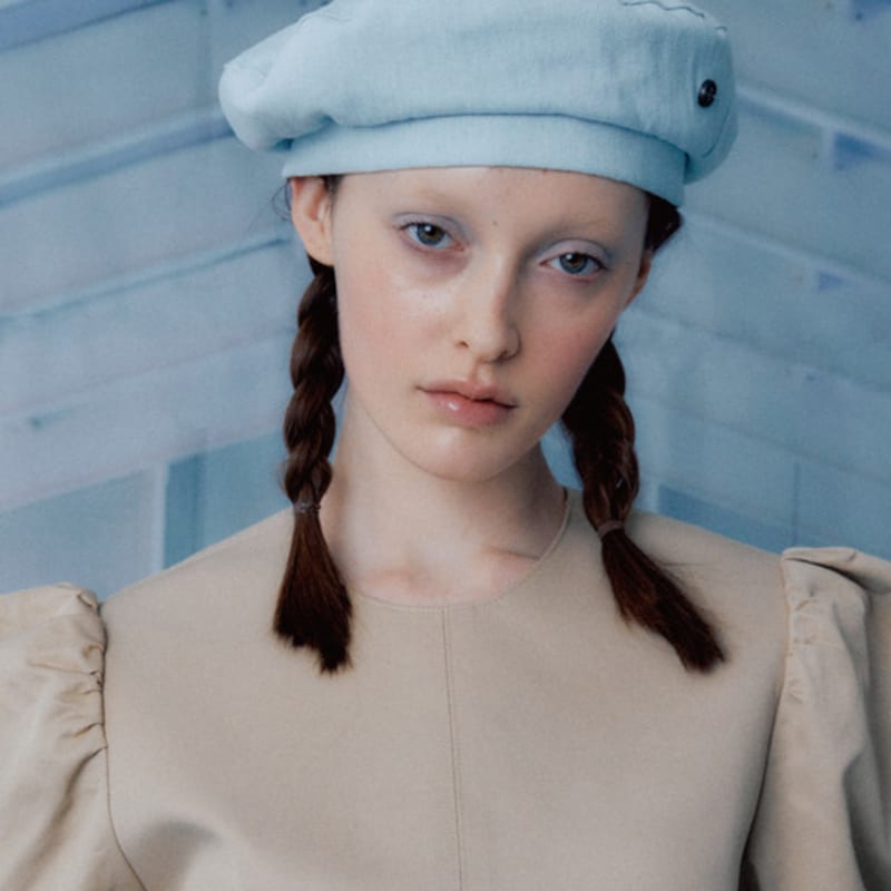 poesiedame DENIM BERET IN LIGHT BLUE