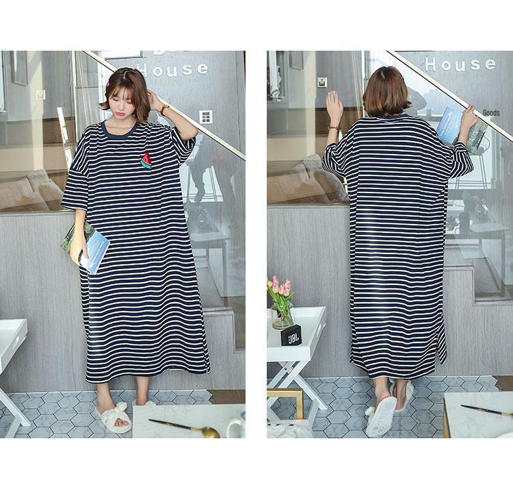 Popular Summer Milk Silk Cartoon Nightdress for Women - Short Sleeve, Loose Fit, Ideal for Students