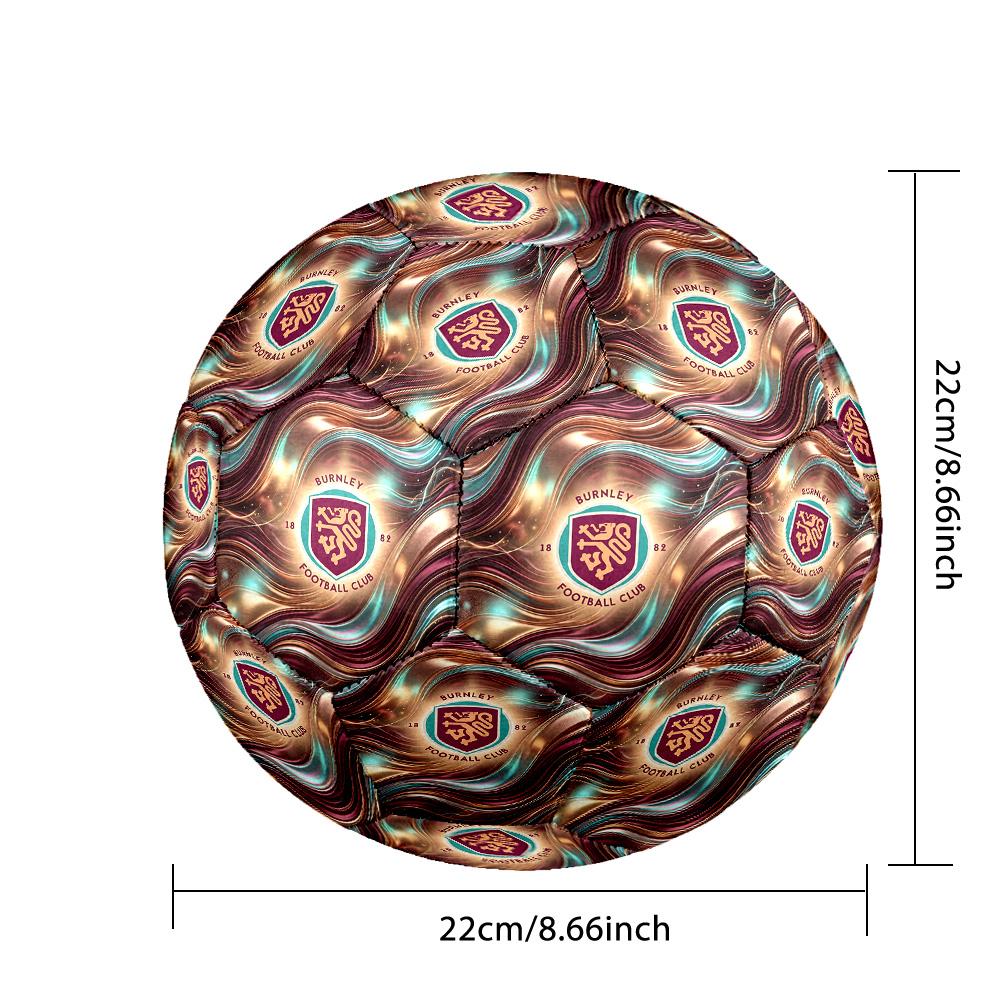Burnley FootballPrinted Size 5 Soccer Ball, Anti Slip Adult Match Football Souvenir for Football Fans