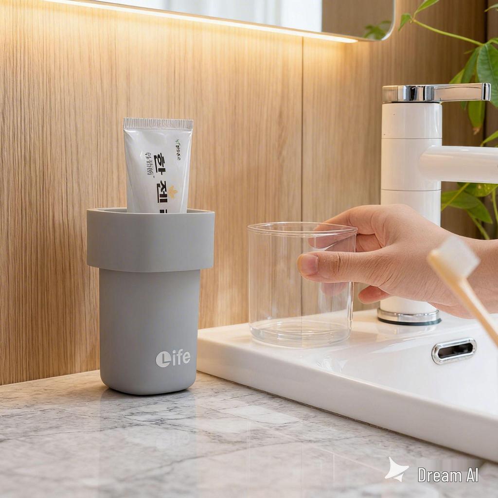 Portable Layered Travel Wash Cup Set - Transparent Mouthwash Cup & Toothbrush Storage for Women