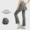Women's High Waist Butt Lifting Yoga Pants - Flared Ruched Culottes for Pilates and Fitness