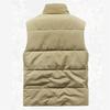 Fashion Men Cargo Vest Winter Thick Fleece Warm Sleeveless Sport Jacket Solid Color Coat Men Pockets Work Waistcoat