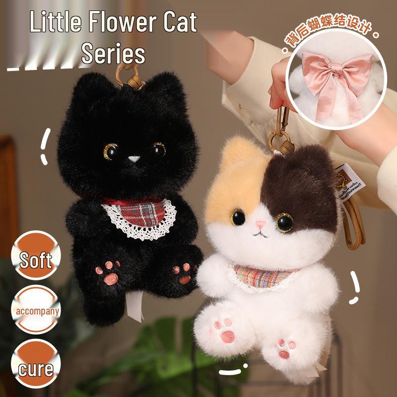 Cute Black Cat & Calico Cat Plush Dolls - Children's Gift & Desk Companion