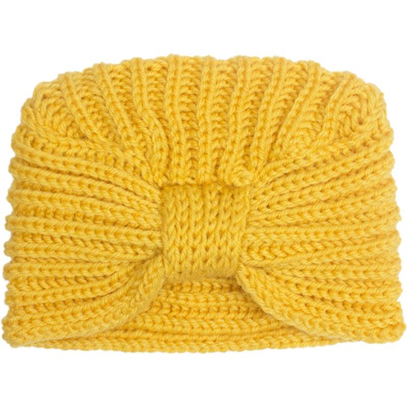 Autumn and Winter New Baby Solid Color Wool Hat, Children's Creative Knotted Pullover Hat, Baby Hat