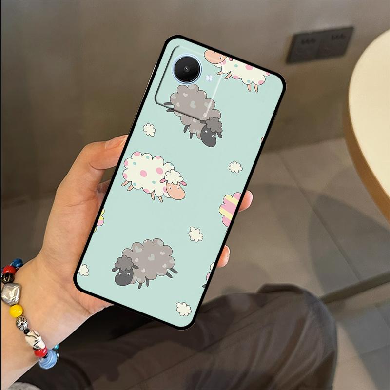 Cute Sheep Case For Realme C65 C67 C61 C53 C55 C51 C25 C63 C71 C75 GT6 GT7 Pro 11 12 13 14 15 Pro Plus