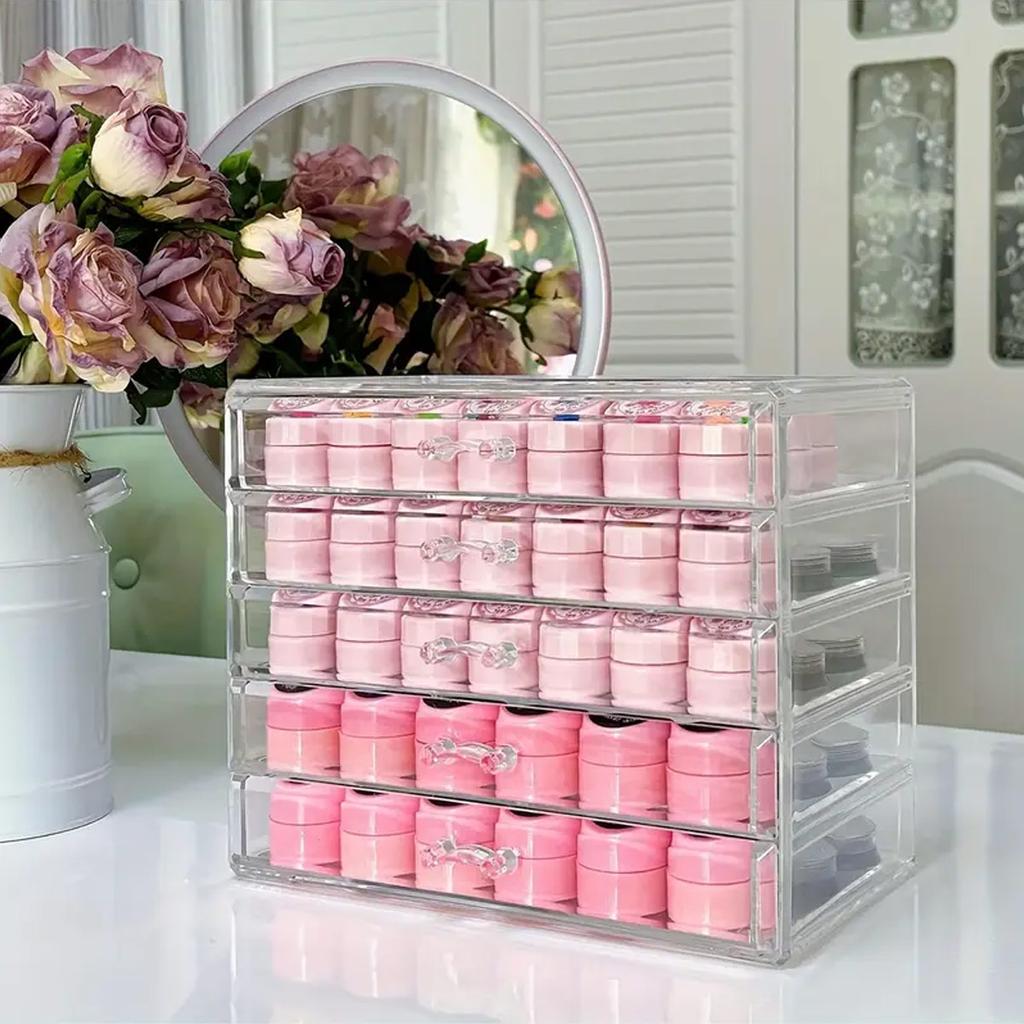 1pc,Nail polish storage box, nail polish display box, transparent multi-layer storage rack, cosmetics, lipstick, jewelry storage