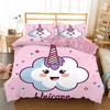 Unicorn Kids Girls Pink 3D Bedding Set Duvet Cover Sale Cartoon Bedcllothes Animal Printed Queen King Size Home Duvet Covers