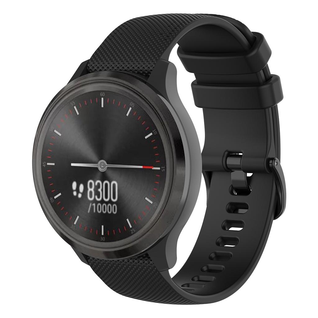 18mm Watch Band for Garmin Vivomove 3S/GarminMove 3S/Vivoactive 4S 40mm 45mm/GarminActive S Grid Texture Silicone Strap