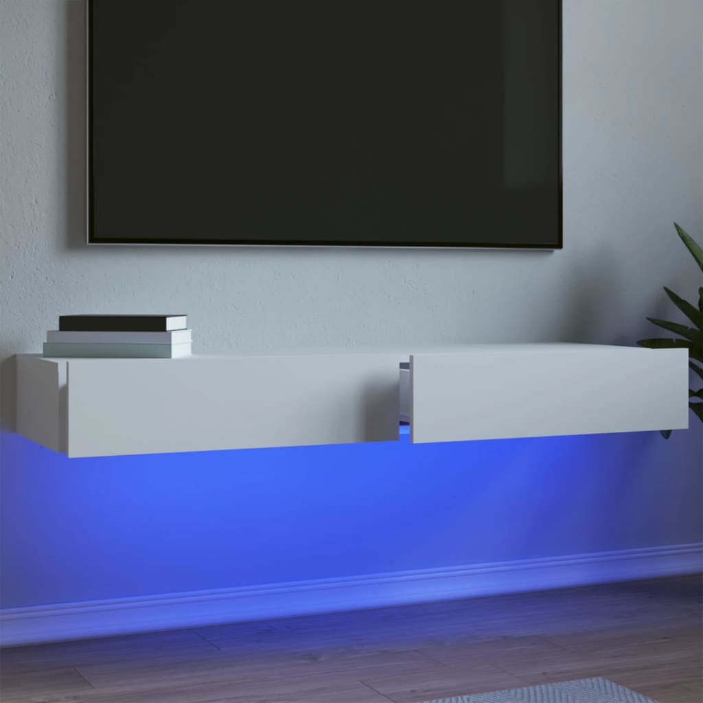 Vidaxl Muebles de TV con LED, 2 Unidades, Blancos, 60x35x15,5 cm